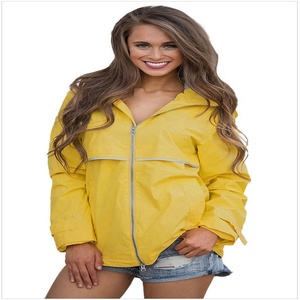 Chaqueta impermeable <span class=keywords><strong>de</strong></span> alta calidad con cremallera y bolsillo para mujer, <span class=keywords><strong>abrigo</strong></span> con capucha y ajuste perfecto para adultos, Pastel color sólido, venta al por mayor - Product Image 5
