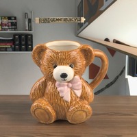 Nouveautés 2026 – Tasse en céramique 3D Ours Brun 320 ml Réutilisable pour Enfants et Amies – Compatible Lave-Vaisselle et Micro-ondes – Cadeau