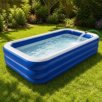 Piscine gonflable sportive et ludique pour enfants, idéale pour les jeux aquatiques en extérieur, dans le jardin ou lors de fêtes estivales