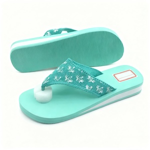 Sandales compensées d'été Nicecin pour femmes, confortables, à lanières larges en tissu tricoté, semelle épaisse, couleur pastel, pour la plage, avec logo personnalisé - Product Image 3