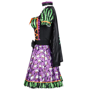 <span class=keywords><strong>Halloween</strong></span> jeu de rôle drôle cirque Clown Costume imprimé sorcière Cape <span class=keywords><strong>maquillage</strong></span> balle costumes de fête - Product Image 3