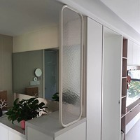 Ultra-white Changhong Tempered Glass, Modern and Simple Water Ripple Art Screen, Bathroom Half-wall Partition, Living Room