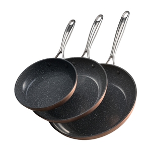 Wholesale Overseas Stock Free Shipping 3 Piece Frying <b>Pan</b> Aluminum <b>Skillet</b> Set 8 10 12 in Handle Pre-Seasoned - Product Image 1