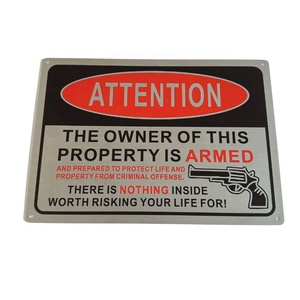 Segno di videosorveglianza personalizzato SECURUN proprietà privata 15X15 cm segno di sorveglianza della telecamera in alluminio - Product Image 1
