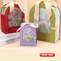 Boîte cadeau de luxe écologique portable en carton avec ruban et poignée, personnalisable, pour souvenir de mariage, boîte mystère pour demoiselle d'honneur 2026