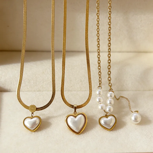 Collar con Forma de Corazón 3D Chapado en Oro de 18K y Acero Inoxidable 304 para Mujer, Estilo Simple para Uso Diario, Joyería de Moda - Product Image 1