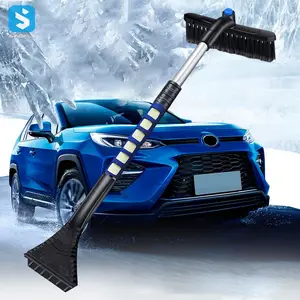 Alat pembersih salju mobil, 4 in1 2 in 1 dapat diperpanjang membersihkan salju mobil dengan sikat