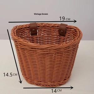 Cesta frontal Retro Universal para niños, <span class=keywords><strong>bicicleta</strong></span> Scooter, cesta de almacenamiento de gran capacidad, bolsa colgante de ratán para <span class=keywords><strong>bicicleta</strong></span> eléctrica - Product Image 6