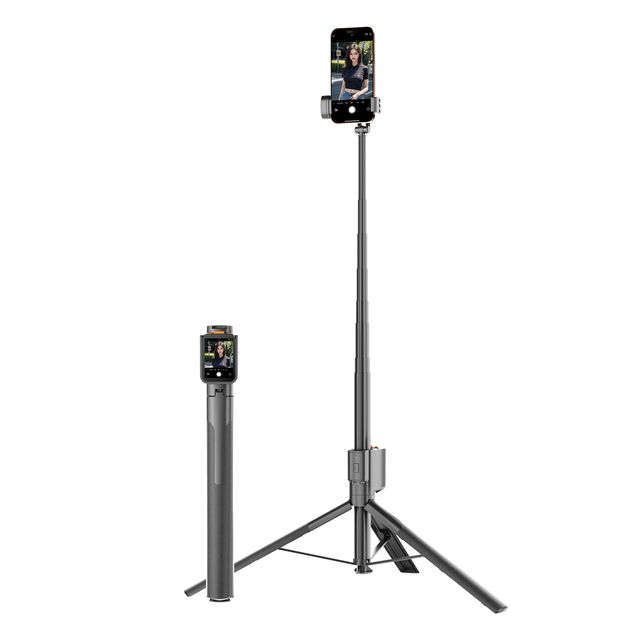 RK-X40W Ultra New Professional Auto-Open Phone Stand with Screen Lost Pole Auto-Stand 70-Inch Tripod Stand Plastic Material