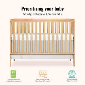 Lit bébé convertible 5-en-1 Dream Me Synergy, taille standard, transformable en lit d'appoint pour tout-petit, couleur naturelle, pour matelas Gold BSA 3 - Product Image 5