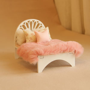 Accogliente camera da letto curativa in miniatura Set da gioco con letto in legno e lampada da terra magleg modello di struttura Premium giocattolo per regalo di famiglia - Product Image 4