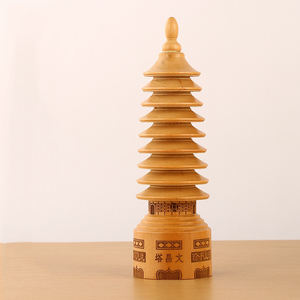 <span class=keywords><strong>Tour</strong></span> de Wenchang en <span class=keywords><strong>bois</strong></span> à 9 niveaux, personnalisable avec logo, en <span class=keywords><strong>bois</strong></span> de pêcher, pour décoration de bureau - Product Image 1