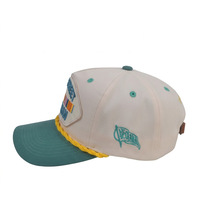 Casquette de baseball sportive à 5 panneaux, à visière large, effet vieilli, avec broderie, 100% coton, ajustement réglable, fermeture à boucle unique