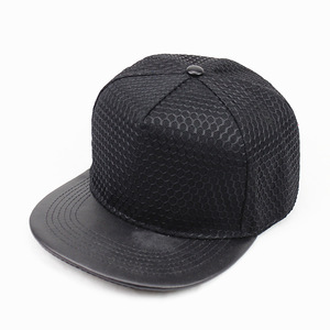 Mesh Snapback Cap Unisex Solid Color Breathable <b>Flat</b> Brim Casual Spring Summer <b>Hat</b> - Product Image 1