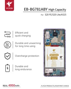 Baterai HP FLYCDI Harga Pabrik untuk Samsung A525 S20 Lite Baterai 0 Cycle 4950 Mah - Product Image 5