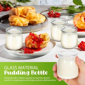 JAHNEX JHGJ107 200ml Botol Penyimpanan Kaca Food-Grade untuk Puding Sarang Burung, Yogurt, Jelly, dengan Tutup Aluminium dan Sablon Sutra - Product Image 6