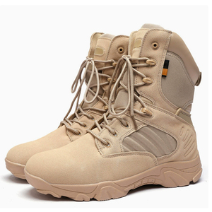 Bottes tactiques pour hommes DF22 en cuir noir, imperméables, bottes de randonnée à la cheville, toutes saisons - Product Image 4