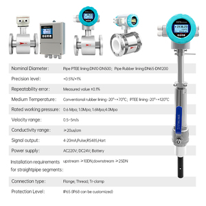 JUJEAデジタル電磁流量計液体DN20 LCD IP65/IP68保護0.5/1.0% 精度OEMステンレススチールフランジ - Product Image 5