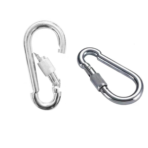 Manufacturers 8*80mm iron galvanized with nut spring hook rope buckle carabiner safety buckle hoist buckle