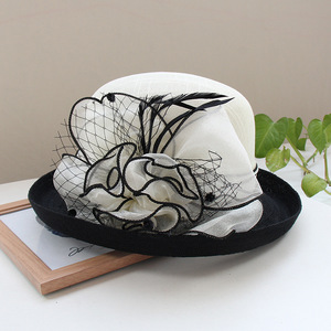 <strong>Women's</strong> <strong>Wedding</strong> Bridal <strong>Hat</strong> with Lace Organza Kentucky Derby Church Party Top <strong>Hat</strong> <strong>for</strong> Adults <strong>for</strong> Outdoor Summer Sports Scenes - Product Image 2