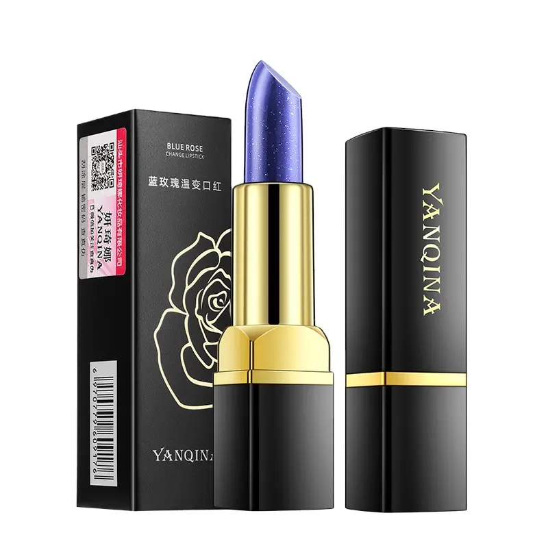 of blue rose color do not stick to the cup color changing lipstick vegan lipstick magic lipstick Free samples