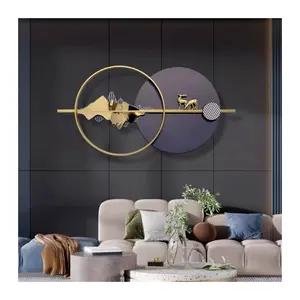 Fábrica 3D Paisaje de lujo Metal LED Arte de la pared Decoración Gran Metal decorativo Escultura montada en la pared Regalos de lujo para sala de estar