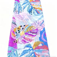 Tissu Voile Japonais Imprimé Numérique en Polyester pour Abaya Musulmane, Robe Ethnique, Toub Soudanais Africain, Style Dubaï, Coupe-Vent et Durable