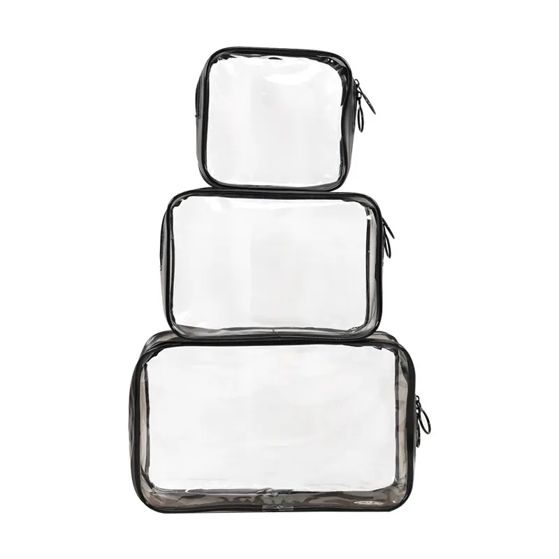 Custom Logo Transparent Waterproof Pvc Cosmetic Makeup Bag Customize Oem Beauty Bag Plastic Zipper Travel Pouch