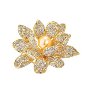 Broche de Flores de Aleación de Alta Calidad para Mujer, Estilo Coreano de Lujo, Joyería para Cuello, Broches Chapados, Regalo de Boda o Compromiso - Product Image 1