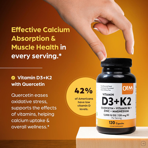 OEM 5000 UI Vitamine D3 K2 Capsules avec Magnésium <span class=keywords><strong>VIT</strong></span> <span class=keywords><strong>B6</strong></span> Zinc Quercétine Complément pour l'Énergie, l'Immunité et la Santé Musculaire - Product Image 4