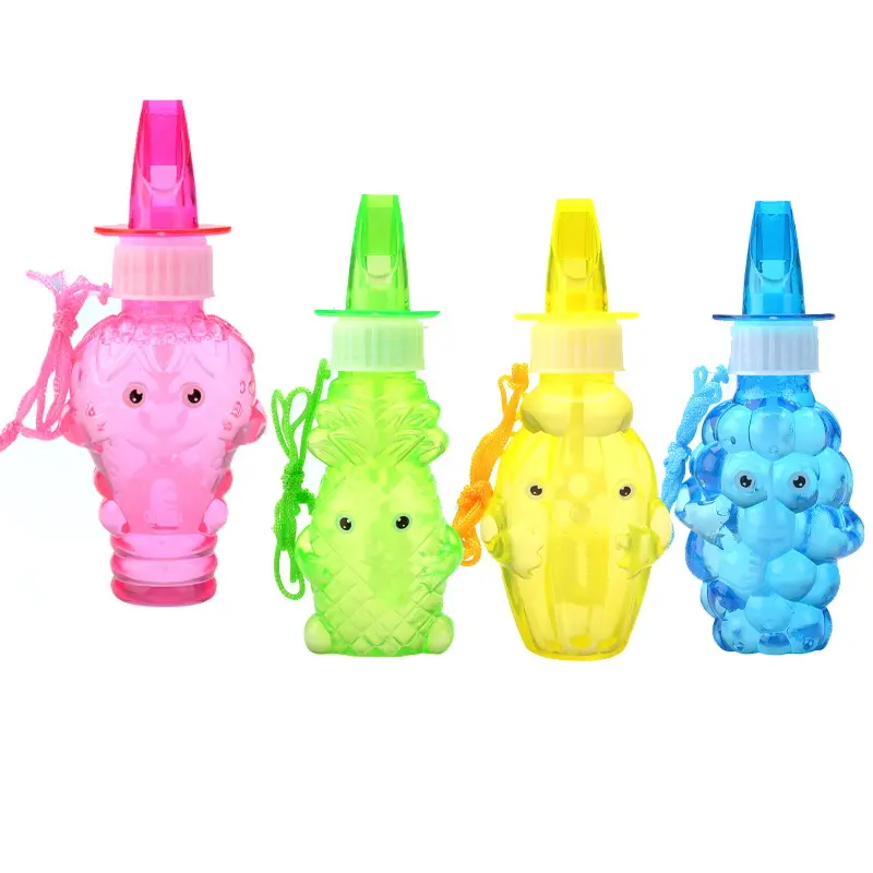 QS populer mainan tongkat sabun luar ruangan anak-anak fungsi peluit berbagai jenis mainan tongkat gelembung lucu warna-warni ukuran kecil untuk hadiah anak-anak