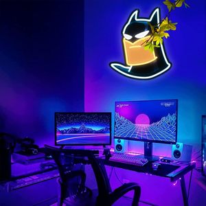 OIZEGO Bat Neon Light Décoration murale LED en acrylique pour chambre à coucher, bar, pub, restaurant - Product Image 5