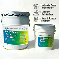 Peinture époxy auto-nivelante pour sols avec sable coloré, résistante aux UV, antidérapante, finition époxy auto-nivelante pour sols avec sable coloré pour extérieur