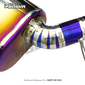 ท่อไอเสียแบบ Catback แบบกำหนดเองพร้อมปลายท่อ MP สำหรับ BMW M5 E60 5.0L ปี 2003-2010 ท่อไอเสียไทเทเนียม Boska Racing พร้อมวาล์วควบคุมเสียง - Product Image 4