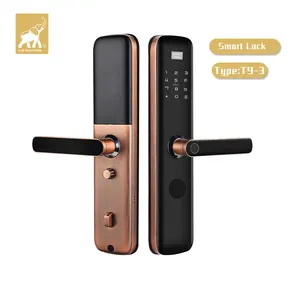 HJD High End Electronic Keyless Digital Door Locks TUYA app Finger print Door Lock for Homes