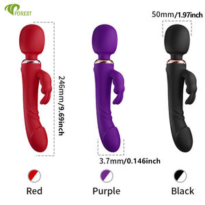 Motorlu Titreşimli El Tipi Çubuk Tavşan Vibratör 3'ü 1 Arada USB Klitoris Vibratörü Silikon Oyuncaklar Kadın Orgazmı için Titreşimli Masaj Aleti - Product Image 3