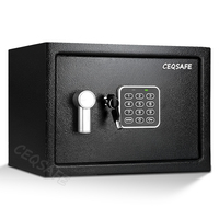 CEQSAFE Coffre-fort à haute sécurité, mini coffre-fort en acier avec serrure électronique, boîte de dépôt sécurisée