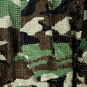 Streetwear Camouflage Bling Diamond Heat Transfer Rhinestone Bedazzled <strong>Sparkle</strong> Camo Zip up <strong>Jacket</strong> Men Manufacturer - Product Image 4