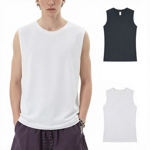 Wholesale <b>Men's</b> Cotton Gym <b>Tank</b> <b>Top</b> 230 GSM Sleeveless Fitness Vest Bodybuilding Workout Muscle Shirt Custom Logo Sportswear OEM - Product Image 1