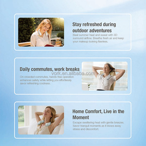 พัดลมคล้องคอไร้ใบพัด 5 ระดับความเร็ว แบตเตอรี่ 4000mAh ชาร์จผ่านพอร์ต Type-C หมุนได้ 360 องศา <span class=keywords><strong>ขาย</strong></span>ส่ง °   พัดลมแบบสวมใส่ Airflow สำหรับผู้จัดจำหน่ายขายส่ง - Product Image 5