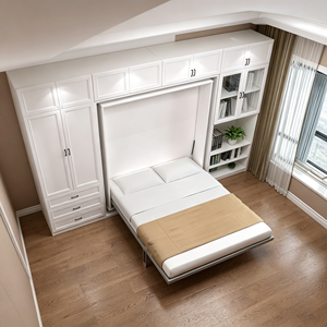 <span class=keywords><strong>Lit</strong></span> Murphy Queen, <span class=keywords><strong>lit</strong></span> mural pliable vertical avec armoire, bibliothèque, meubles de chambre à coucher pour gagner de la place - Product Image 3