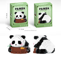 Jouet de construction en briques à assembler DIY, motif animal panda de dessin animé, créatif et mignon, ensemble de briques de construction, ornement, jouet