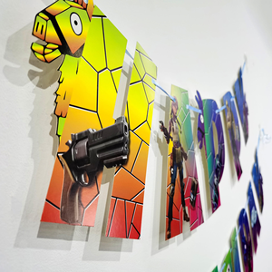 2025 Fortnitione fête décoration jeu vidéo joyeux anniversaire bannière gâteau drapeau ballons ensemble bébé douche noël enfants <span class=keywords><strong>cadeau</strong></span> - Product Image 2
