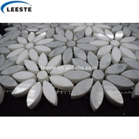 Mosaïque carsara européenne en cristal grec blanc, jet d'eau en marbre, motif de fleurs, carsara poli