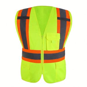 Gilet de sécurité réfléchissant personnalisé avec logo, respirant, classe II, pour travaux routiers estivaux - Product Image 2