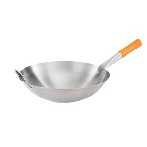 Thickened Stainless Steel Round Bottom Wok With Wooden Handle Non Coated For Home And Commercial Use - Product Image 2