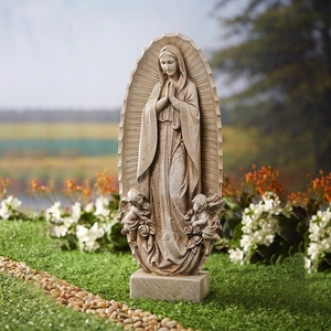 Maßgefertigte Outdoor-Garten Weiße Stein Geschnitzte Marmor-Verbund Religiöse Mutter Gottes Jungfrau Maria Statue Skulptur für Kirchen - Product Image 4