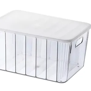 Hot Sale Transparent Plastic PET Living Room Tall Underwear Storage Box With Split Space 3 Colors Available