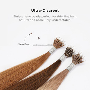Extensions de cheveux chinoises à pointe nano double tirage, cuticule entièrement alignée, micro-anneau nano, <span class=keywords><strong>couleur</strong></span> vierge personnalisée - Product Image 2