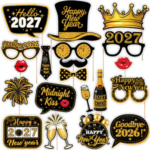 Kit Decorazioni per Festa <span class=keywords><strong>di</strong></span> <span class=keywords><strong>Capodanno</strong></span> 2027 Palloncini in Lamina Oro e Nero Striscione Accessori per Foto Booth Palloncini in Lattice Articoli per Festa <span class=keywords><strong>di</strong></span> Fine Anno - Product Image 5